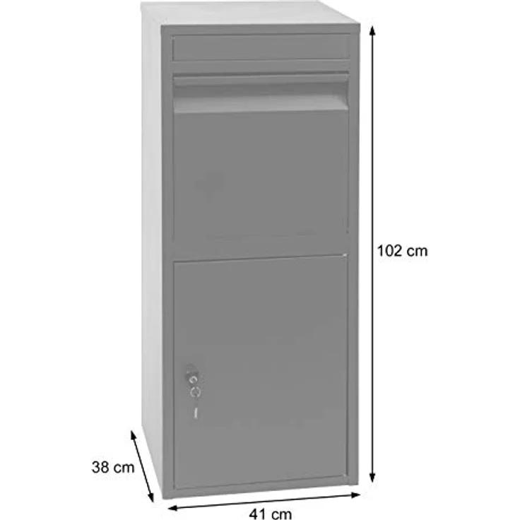 PROREGAL Paketkasten HxBxT 102x41x38cm, große Paketbox in Anthrazit mit sicherem Zylinderschloss und großem Fassungsvermögen für Briefe und Pakete – Bild 8
