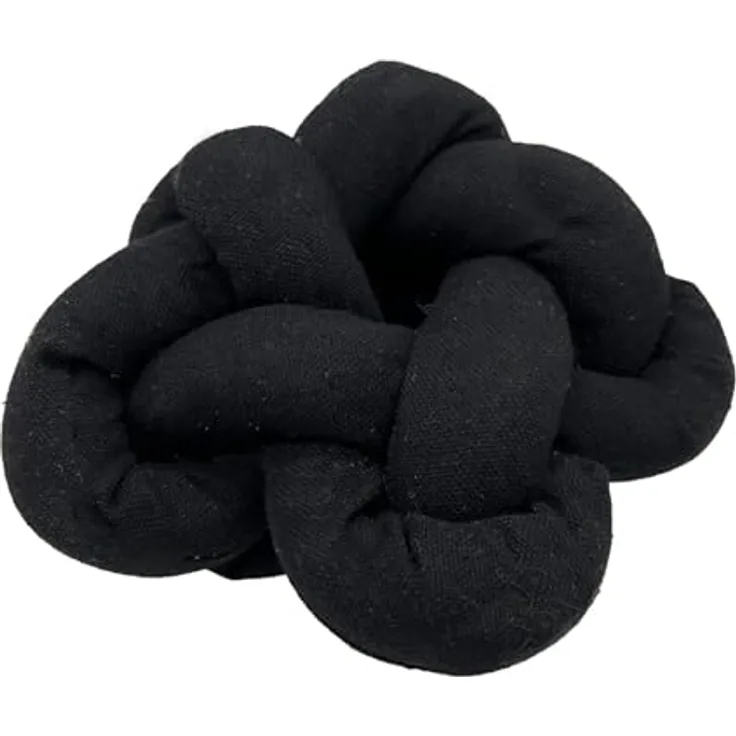 Aumüller Hundespielzeug Knotenball Canvas - Schwarz, zum Kuscheln, Schnüffeln und Apportieren, hochwertige natürliche Baumwolle, Leckereien versteckbar