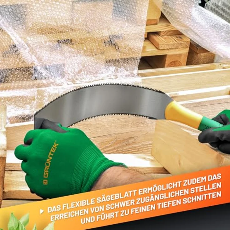 GRÜNTEK FUGU, Japan-Säge für Holz-Bearbeitung, doppelseitige Ryoba Zugsäge mit 300mm Carbon-Stahl Sägeblatt für Fein- und Grob-Schnitt – Bild 5