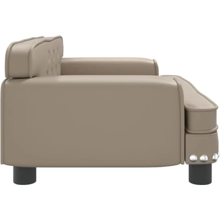 vidaXL Hundebett, Hundekissen mit weicher Polsterung, Hundesofa Hundecouch für kleine Hunde Haustiere, Haustierbett Katzenbett, Cappuccino Braun Kunstleder – Bild 4