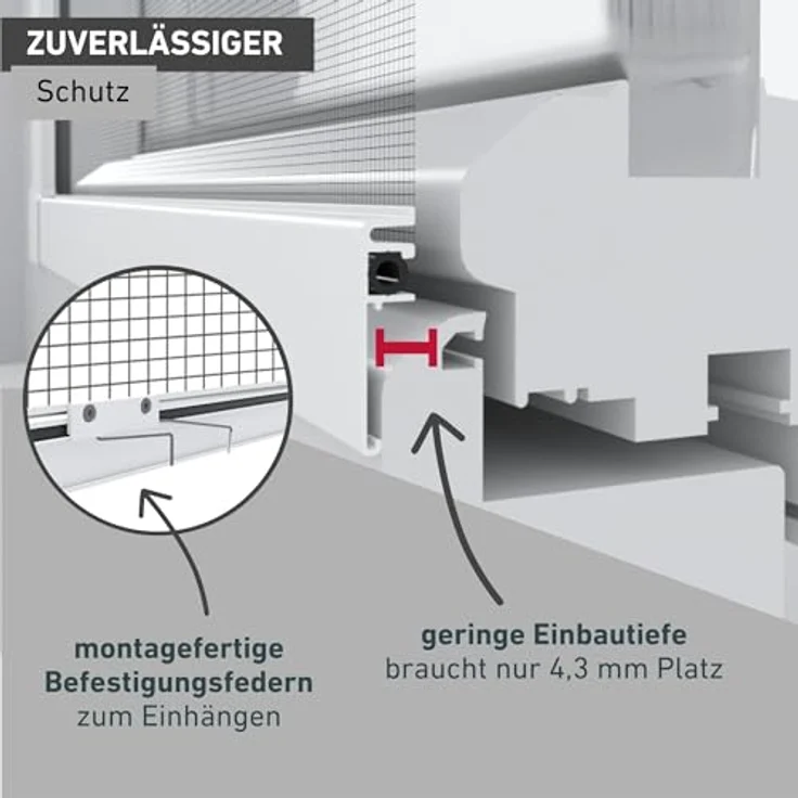 Windhager Insektenschutz Fenster ULTRA FLAT 120 x 150cm, weiß – Bild 5