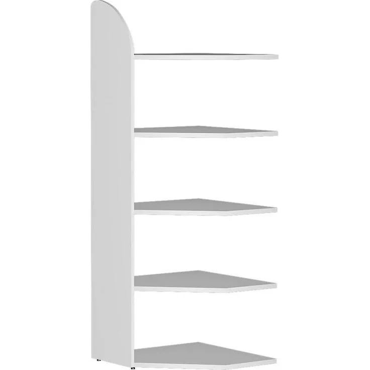 Kerkmann Eckregal Dante, weiß, hoch belastbar, 6 Fächer, 60 x 32,5 - 60 x 190 cm, Möbelstahl-Böden