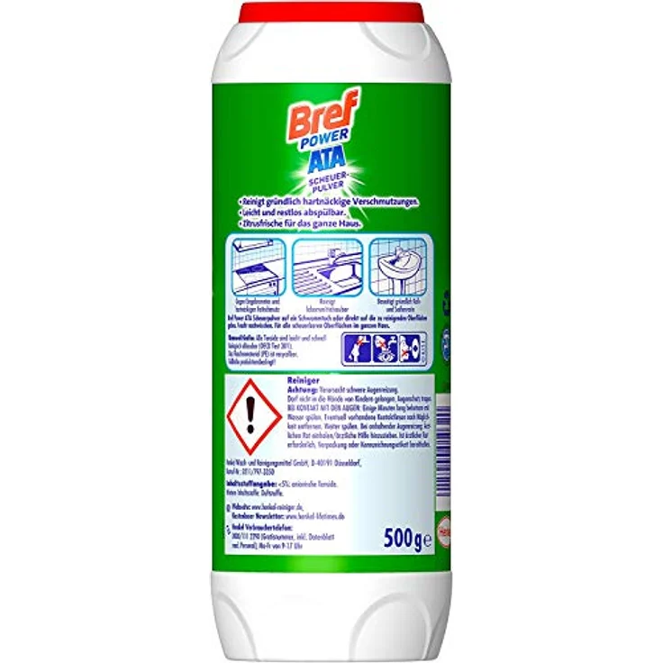 Bref Power ATA Scheuerpulver, 2 x 500g, gegen hartnäckige Verschmutzungen und Kalkablagerungen – Bild 3