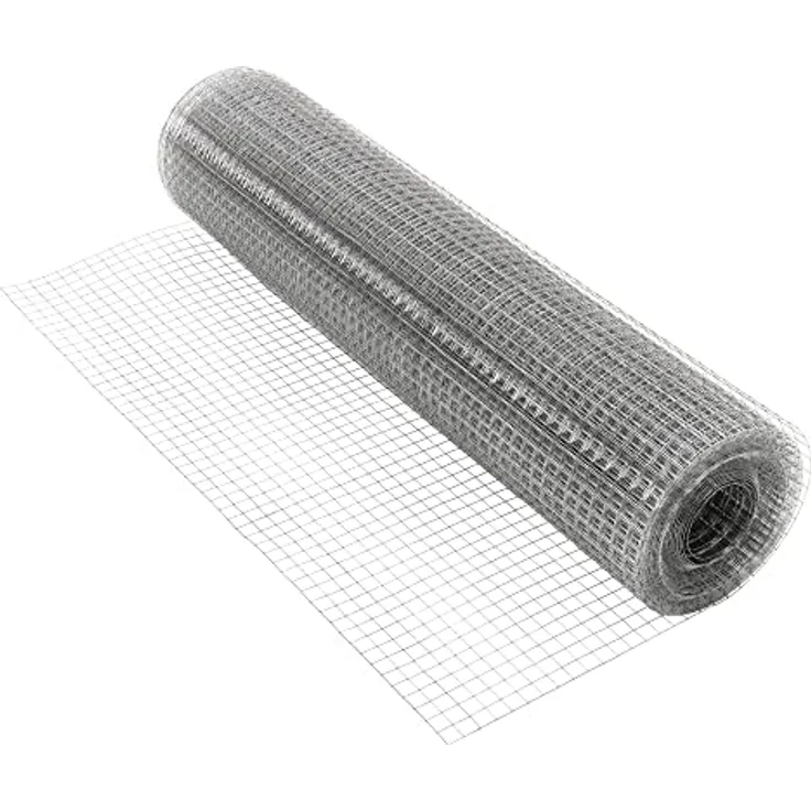 ECD Germany Volierendraht Drahtgitter 19x19mm, 1m x 25m, 0,75mm dick, feuerverzinkter Stahl, witterungsbeständig, flexibel einsetzbar, silbern