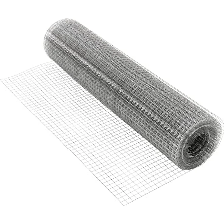 ECD Germany Volierendraht Drahtgitter 19x19mm, 1m x 25m, 0,75mm dick, feuerverzinkter Stahl, witterungsbeständig, flexibel einsetzbar, silbern – Bild 1