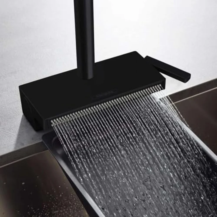 hansgrohe Küchenarmatur Aquno Select M81, Ausziehauslauf, 250 mm, Mattschwarz, mit ComfortZone und SatinFlow – Bild 5