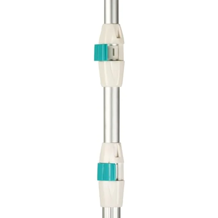 time4wellness Teleskopstiel Komfort Plus Pool Teleskopstange aus Aluminium, ausziehbar bis 3,60 m, silber – Bild 3