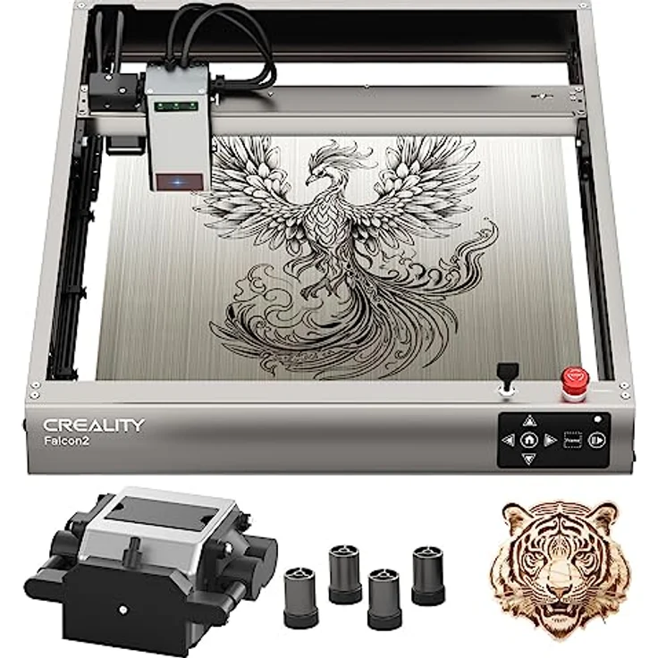 Creality Falcon 2 Laser Graviermaschine, 22W Ausgangsleistung lasergravur maschine mit Air Assist 25000mm/min, Laser Cutter für Metall, Glas, Acryl, 400x415mm – Bild 1