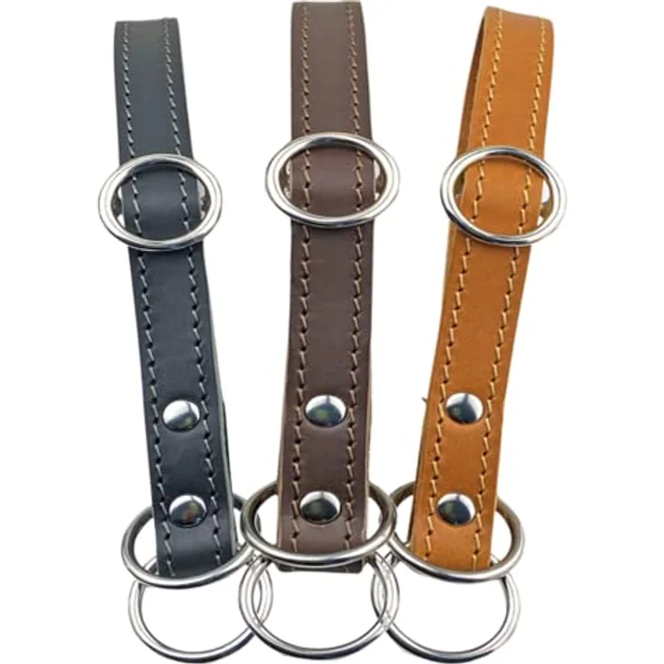 MediMuc Zugstopp Hundehalsband S, braun, 45cm, Lederhalsband mit Zugbegrenzung, einstellbar, robust und wetterfest, für optimale Tragekomfort – Bild 2