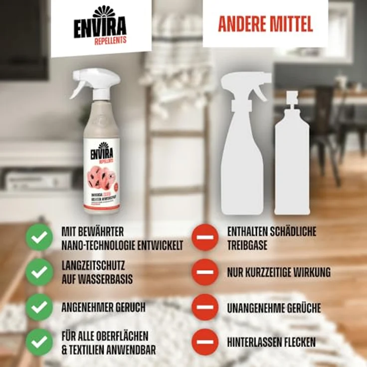Envira Effect Universal-Insektizid - Insektenspray Mit Langzeitwirkung - Anti-Insekten-Mittel, Wasserbasis - 3 x 500 ml - Effektive Schädlingsbekämpfung ohne lästige Gerüche – Bild 4