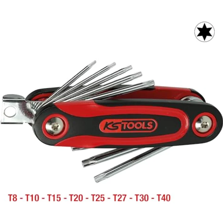 KS Tools 158.3510 CHROMEplus TX-Winkelstiftschlüssel-Klapphalter, 8-teilig, flexibles Design – Bild 3