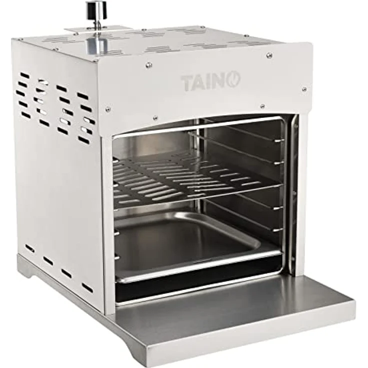 TAINO XXL Hochleistungsgrill Gas bis 800°C, Edelstahl Silber mit Pizzastein und rostfreiem Grillrost – Bild 2