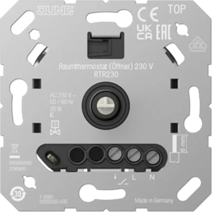 JUNG RTR230, Thermostat (NC-Schalter) 230 V, mehrfarbig, programmierbar