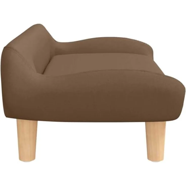 vidaXL Hundekorb Hundebett Braun 70x40x24 cm Stoff Körbchen Hundesofa mit massivem Kiefernholzrahmen – Bild 4