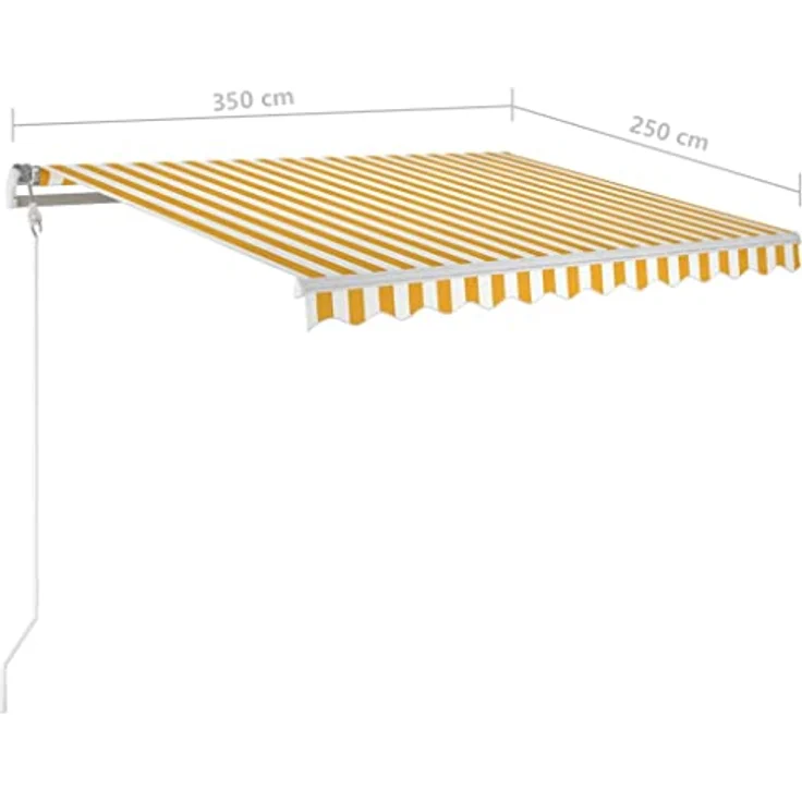 vidaXL Gelenkarmmarkise Einziehbar 350x250 cm Gelb und Weiß – Bild 4
