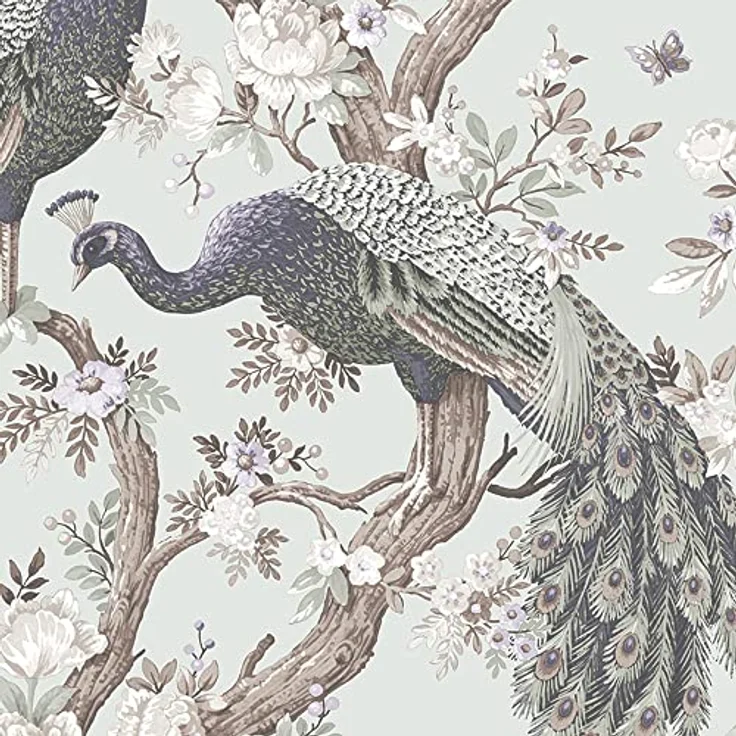 Laura Ashley Belvedere Duck Egg Tapete, abziehbare Vliestapete mit "Paste the Wall" Anwendung, 64 cm Musterwiederholung – Bild 3