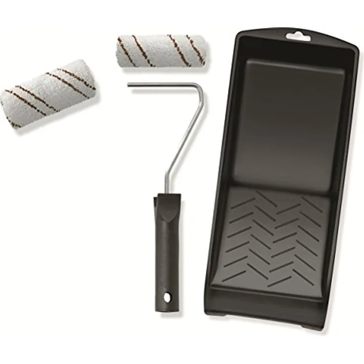 Lasur-Set 4tlg. Streichset Farbroller 10cm Walzen, Bügel und Wanne Holzschutz