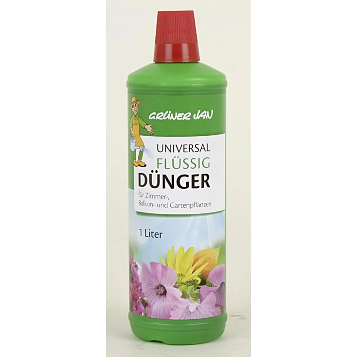 Grüner Jan 12x 1L Grüner Jan Flüssigdünger Blumen Zimmer-, Balkon- & Gartenpflanzen düngen - Preisvergleich