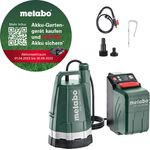 Metabo TPF 18 LTX 2200 Akku Tauchpumpe Regenfasspumpe 18 V (18 Volt, Li-Ion, Timerfunktion, automatischer Trockenlaufschutz, Flachabsaugend) ohne Akku und Ladegerät, im Karton