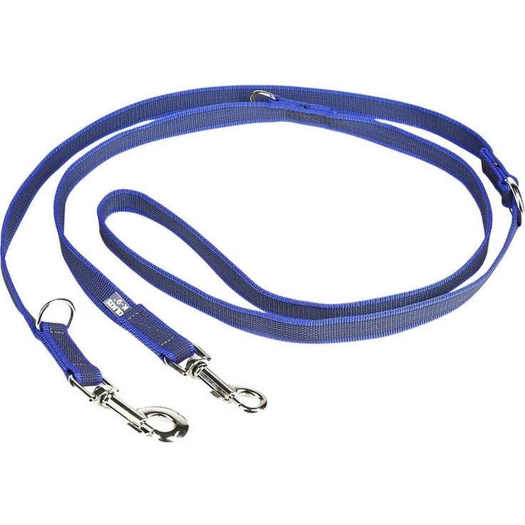 Julius-K9 Hundeleine Super Grip, doppelt verstellbar, blau