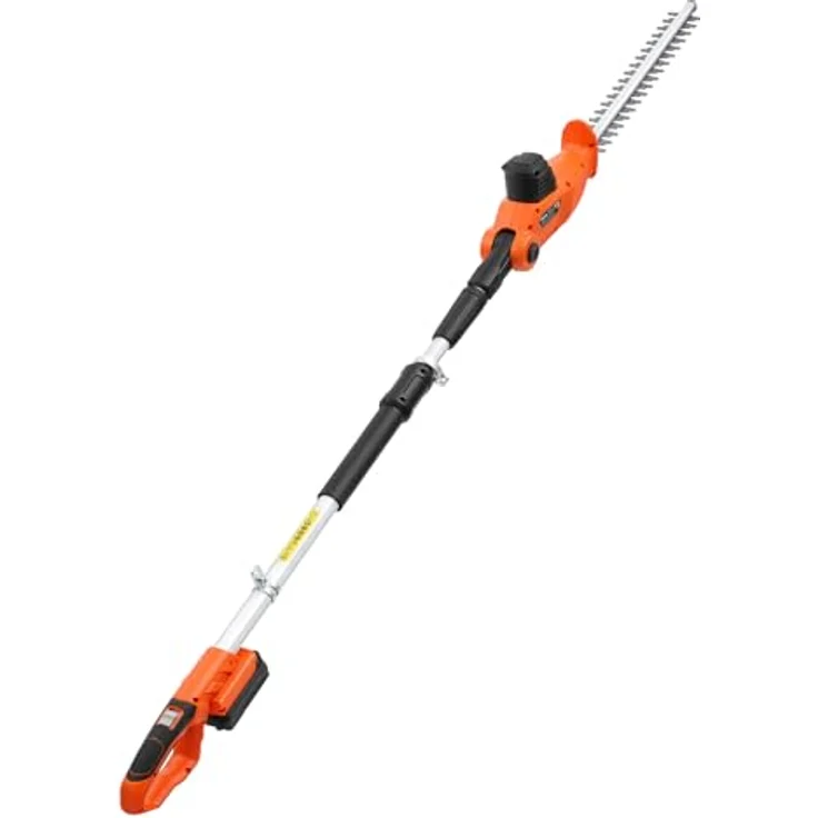 VEVOR Akku-Heckenschere 20 V, Elektroheckenschere-Set mit 457,2 mm Schnittlänge, Teleskopdesign 187,5–238,5 cm für hohe Äste, inkl. 2,0Ah Akku & Schnellladegerät – Bild 1