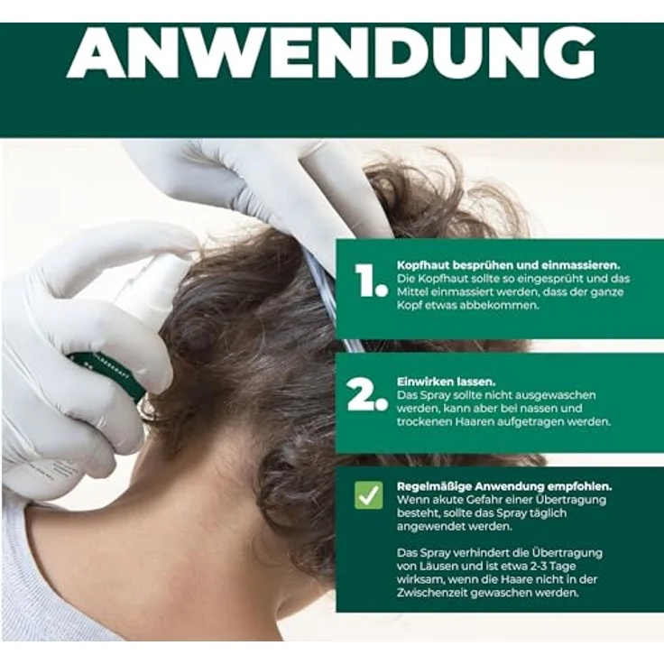 Silberkraft Kopfläusespray, Effektiver Läuseschutz für Kinder, 100 ml, mit Geraniol, dermatologisch getestet – Bild 4