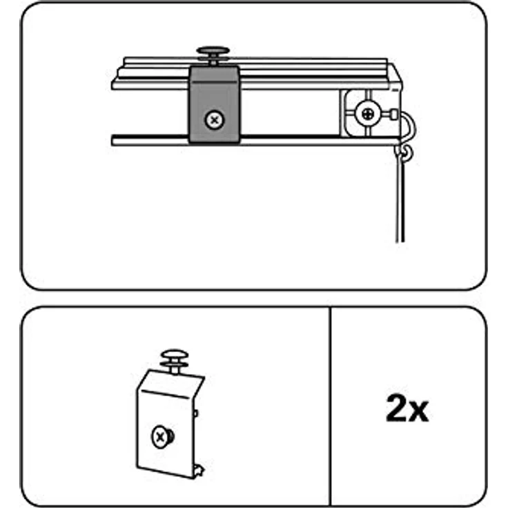 GARDINIA Gleiter für Paneelwagen, Ersatz für Paneelwagen und Flächenvorhangschienen Atlanta, Laufkanalbreite 5,5 mm, Kunststoff, Weiß, 2 Stück – Bild 2