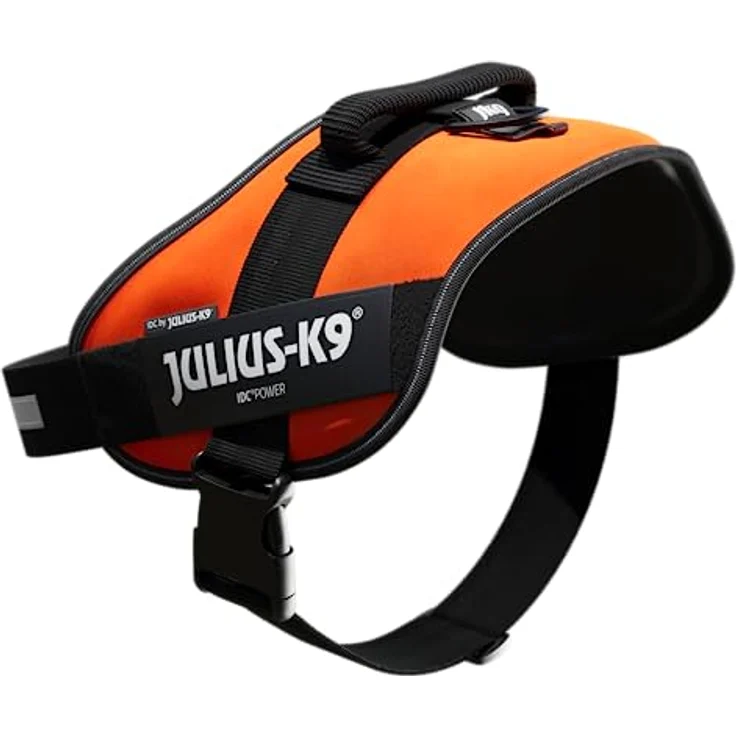 JULIUS K-9 IDC Powergeschirr, Größe 2XL/3, UV Orange - Robustes Hundegeschirr mit austauschbaren Klettaufschriften – Bild 4