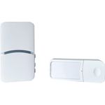 Heidemann Funkgong Set Piezo II (1 Empfänger, 1 Sender, weiß, max. Reichweite 100 m, Lautstärke 4-stufig einstellbar, 18 Melodien einstellbar, Klingel, Türklingel) 70709