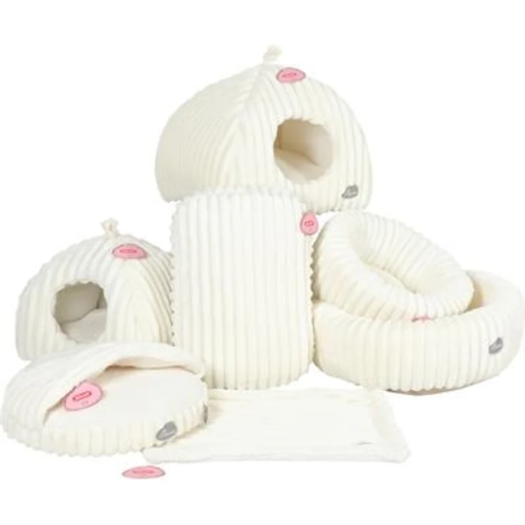 Zolux Katzen Plaid Naomi Wit, Decke mit luxuriösem Aussehen, 61x42,5x2 cm, weiß