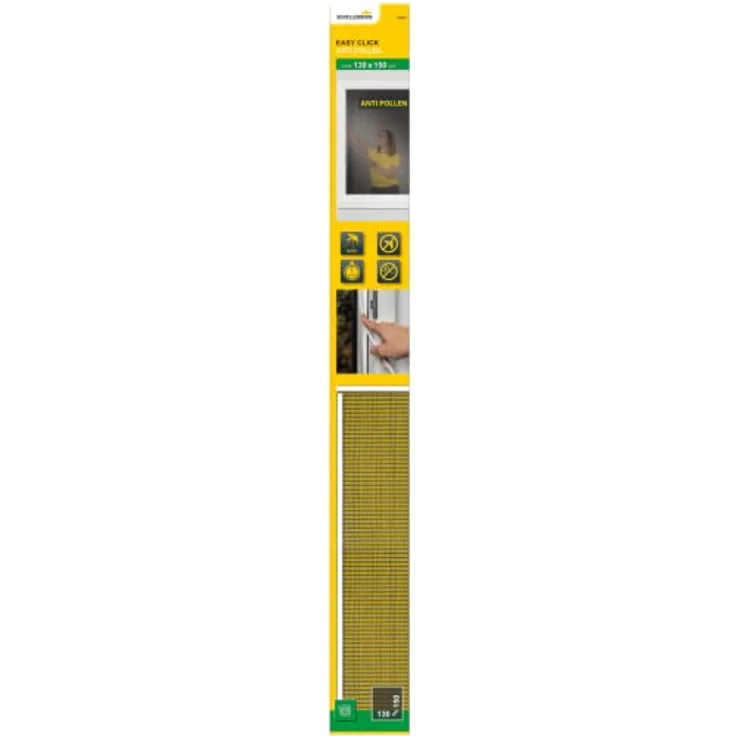 Schellenberg 70475 Fliegengitter Fenster Easy Click mit Pollenschutz Gewebe ohne bohren, Pollenschutzgitter einfach Einklicken, Fensternetz problemlos austauschbar, 130 x 150 cm, Anthrazit - Preisvergleich