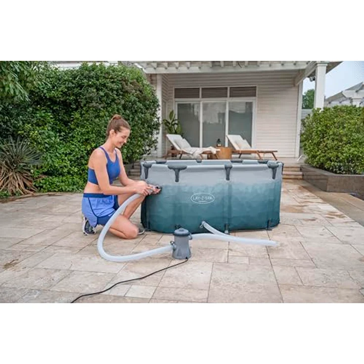 Bestway Lay-Z-Spa Eisbad Oval 150 cm, 431 Liter Fassungsvermögen, inklusive Abdeckung und Filterpumpe – Bild 7