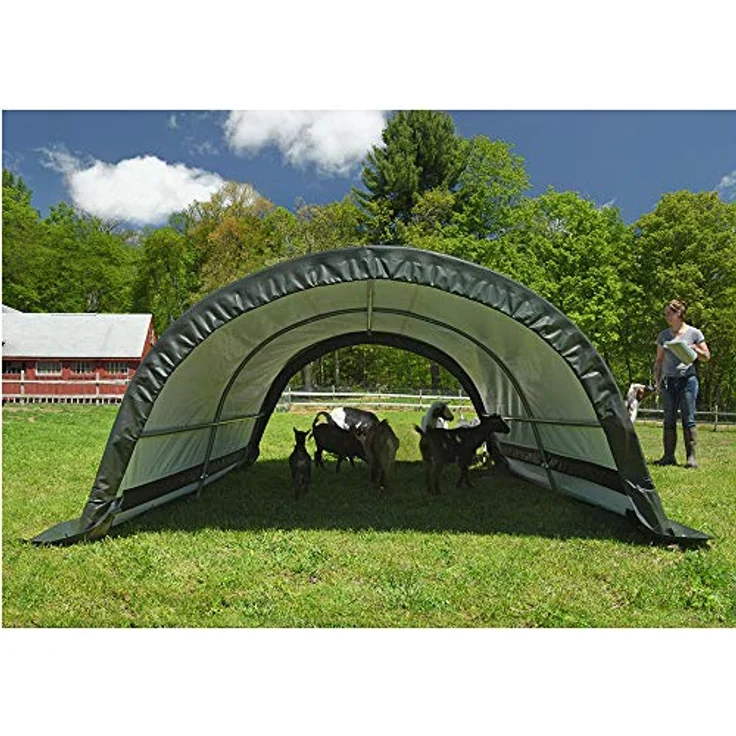 ShelterLogic Folien Weidezelt Zeltgarage Run-In-Shed | Grün | 300x260x150 cm – Bild 2