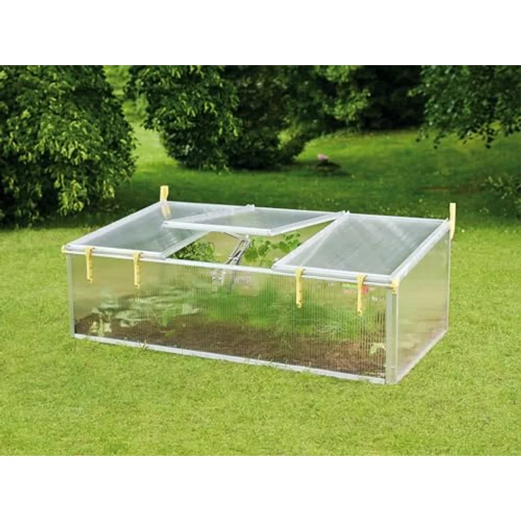 JUWEL Frühbeet Blumenbeet Biostar 1500 + Fensterautomat, Maße 150x80x50-40 cm – Bild 6
