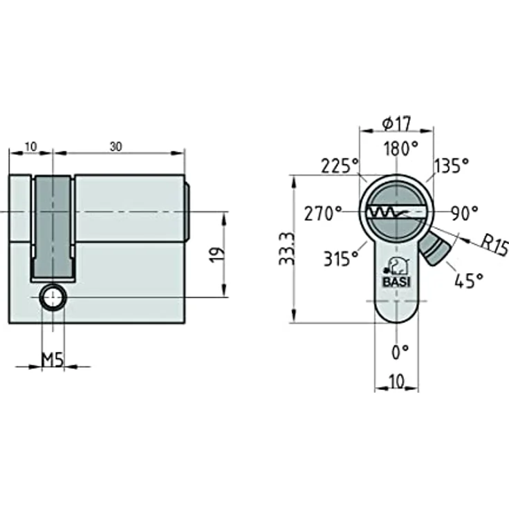 BASI Tresor Schlüsselschrank (Spar-Set) mit 100 Haken, PZ-Vorrichtung, H550xB380xT80 mm, Set inklusive Halbzylinder – Bild 6