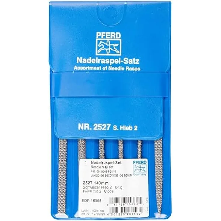 PFERD TOOLS Nadelraspel-Set 6-tlg. in Kunststofftasche, 140mm Schweizer Hieb 2 für Holz und Kunststoff