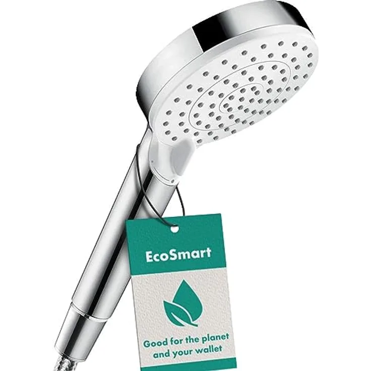 hansgrohe wassersparender Duschkopf Crometta, Sparduschkopf, 2 Strahlarten, Weiß/Chrom