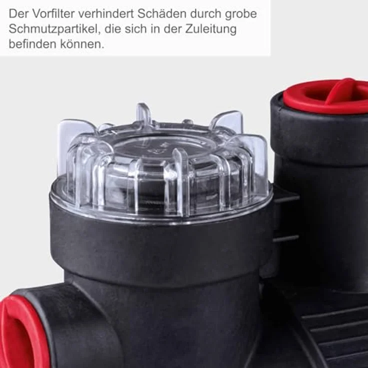 Scheppach Gartenpumpe GP1100JET Hauswasserpume | 1000W - 3800l/h Fördermenge | 3,6 bar Förderdruck | 8m Ansaughöhe - 36m Förderhöhe | inkl. Tragegriff | Brunnenpumpe Bewässerungspumpe Regenwasser – Bild 4