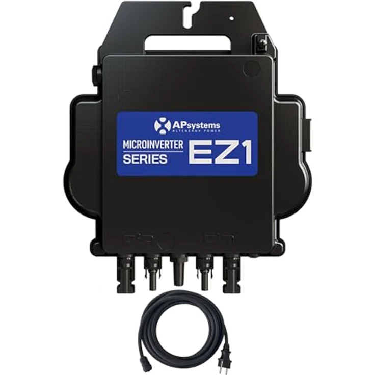 SUNNIVA AP Systems Mikro-Wechselrichter 800 W EZ1-M-EU, wetterfest IP67, Plug-&-Play, 2 MPPT, Bluetooth & WiFi, inkl. 5 m Anschlusskabel – Bild 1
