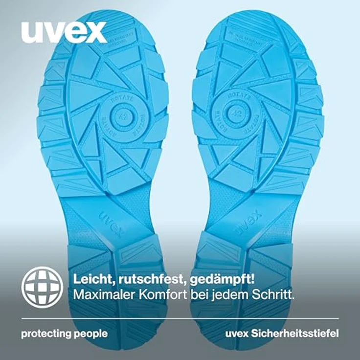 Uvex 2 Xenova Stiefel S3, Sicherheitsschuh mit metallfreier Kunststoffkappe, blau-schwarz, Größe 43 – Bild 4