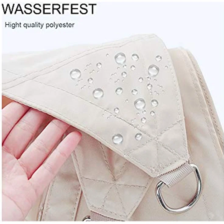 Duke-Handel Sonnensegel Rechteckig Maia Mit LED Beleuchtung Am Rand Aus Solarenergie Sonnenschutz Für Garten Oder Terrasse Wasserdicht aus Polyester (Beige 3x2m) – Bild 3