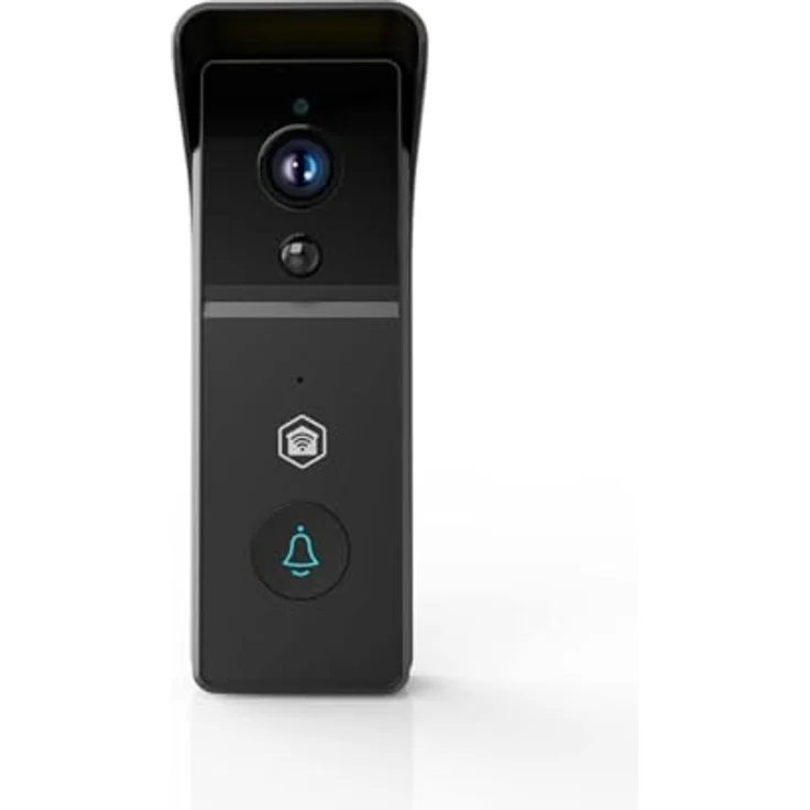 Nedis WIFICDP21BK, WLAN Video Türklingel mit 3 MP Kamera, 100° Weitwinkel, Infrarot Nachtsicht, Zwei-Wege-Audio, Akku 4400 mAh, Schwarz – Bild 1