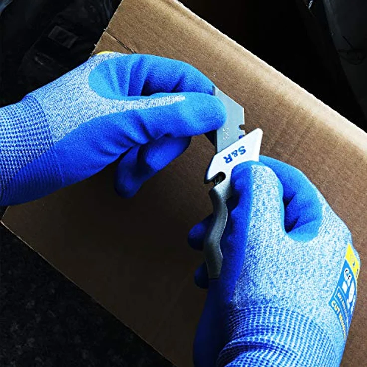 S&R Arbeitshandschuhe mit Nitril-Beschichtung – Schnittfest, abrieb- und durchstichfest, rutschfest, für Montage, Lagerarbeit, KFZ – Bild 2