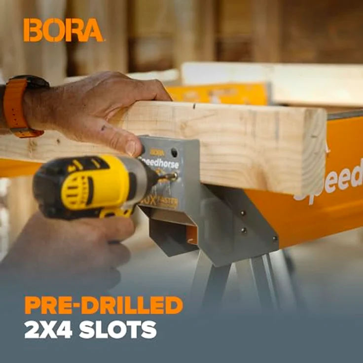 Bora Portamate Speedhorse Sawhorse | Heavy Duty Benchhorse Table Stand with Folding Legs and Metal Top for 2x4 PM-4500 – Bild 5