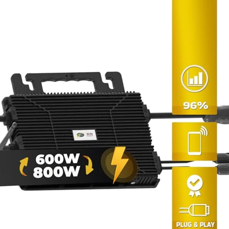 SUNNIVA Balkonkraftwerk Black Frame BIFACIAL 1144/800W Solaranlage, mit 800W Astro Energy Micro Wechselrichter Wifi Bluetooth, upgradebar drosselbar – Bild 2