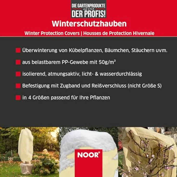 NOOR Winterschutzhaube, Größe L, Ø100 x 80 cm, 4 Stück – Bild 3