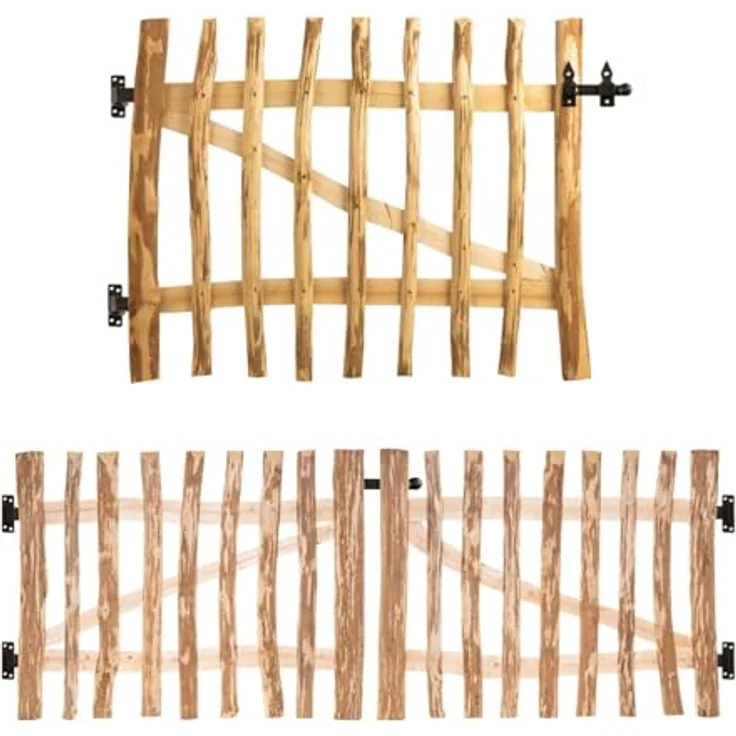 BooGardi Gartentor Staketentor Bausatz, (Höhe 50cm x Breite 80cm Lattenabstand 3-5cm · 168 Größen), Gartentür Holztor Staketenzaun Zauntor Gartenzaun – Bild 1