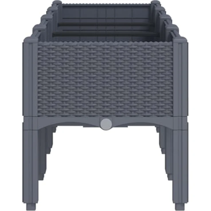 vidaXL Pflanzkasten mit Beinen Grau 160x40x42 cm PP – Bild 4