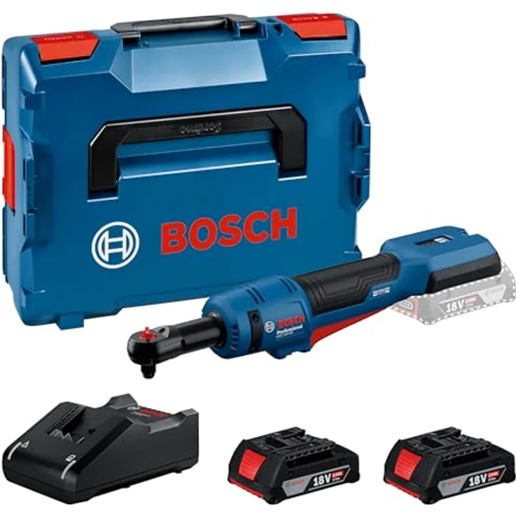 Bosch Professional GRC 18V-60 Akku-Ratschenschrauber, max. 60 Nm Drehmoment, inkl. 2x Akku GBA 2.0Ah und Ladegerät GAL 18V-40, L-BOXX – Bild 1