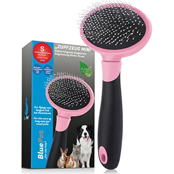 BluePet Katzenbürste & kleine Hundebürste, Kaninchenbürste - Entfernt sanft Unterfell, Knoten & Filz - ZupfZeug Mini für die tägliche Fellpflege - Preisvergleich